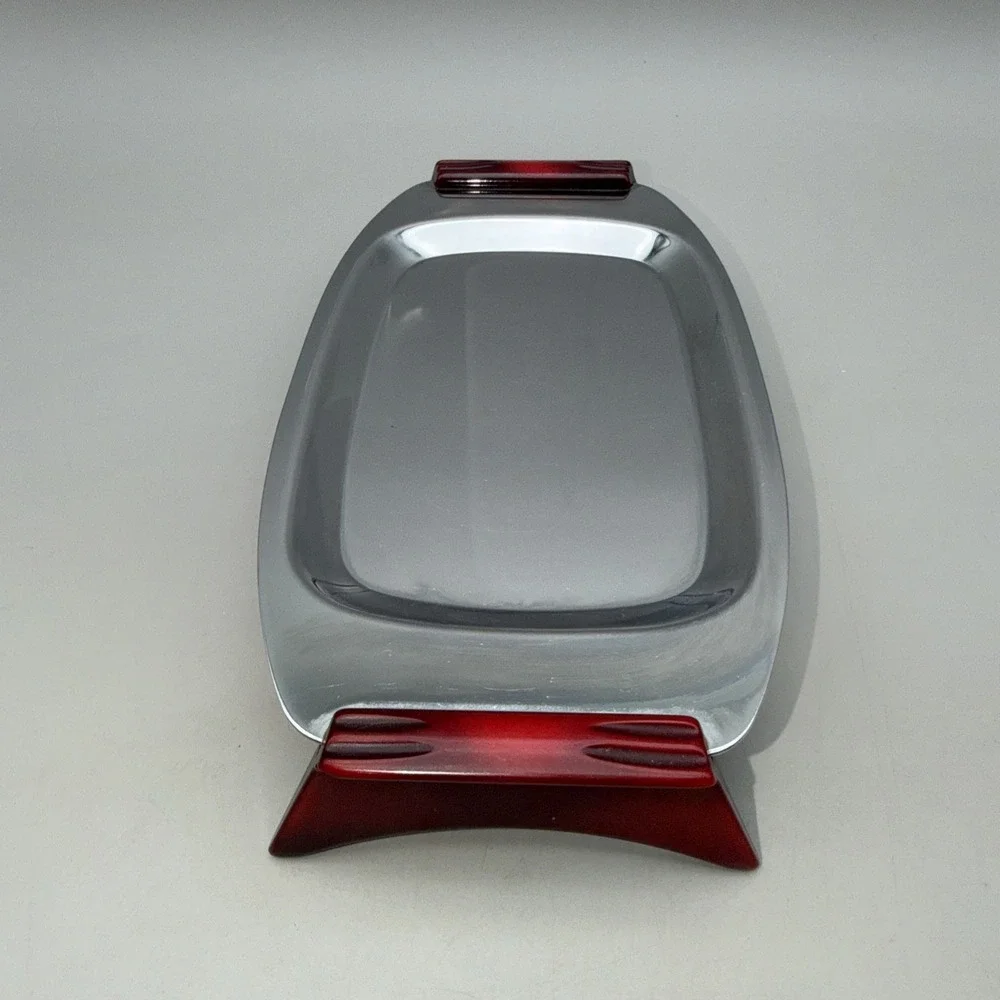 Vintage GLO HILL Gourmates Chromed Tray Bakelite Cherry Handles Retro